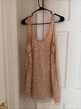 H&M Nude Sequin Mini Dress